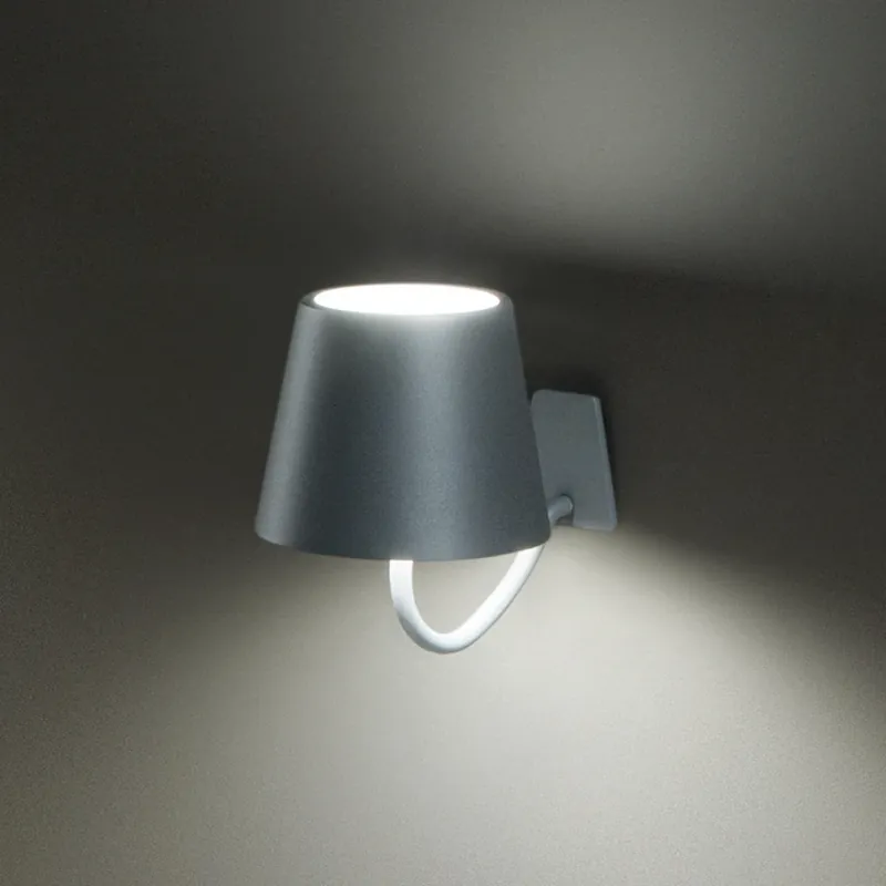 Snelle Levering Zafferano Poldina accu-wandlamp, haak, wit
