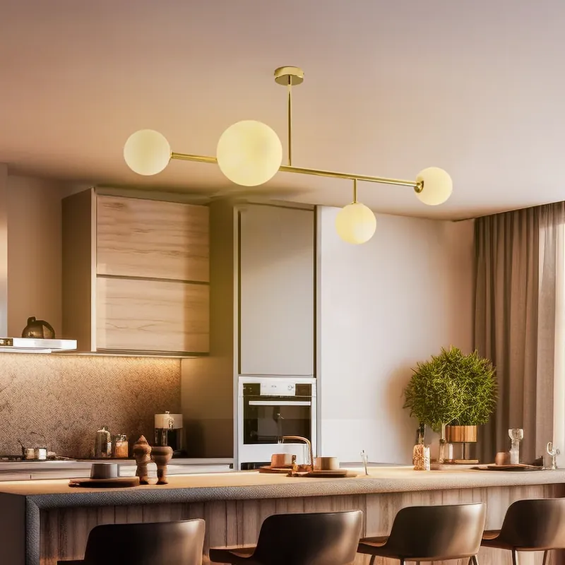 Plafondlamp Dione, 4-lamps, goud Direct Verzonden