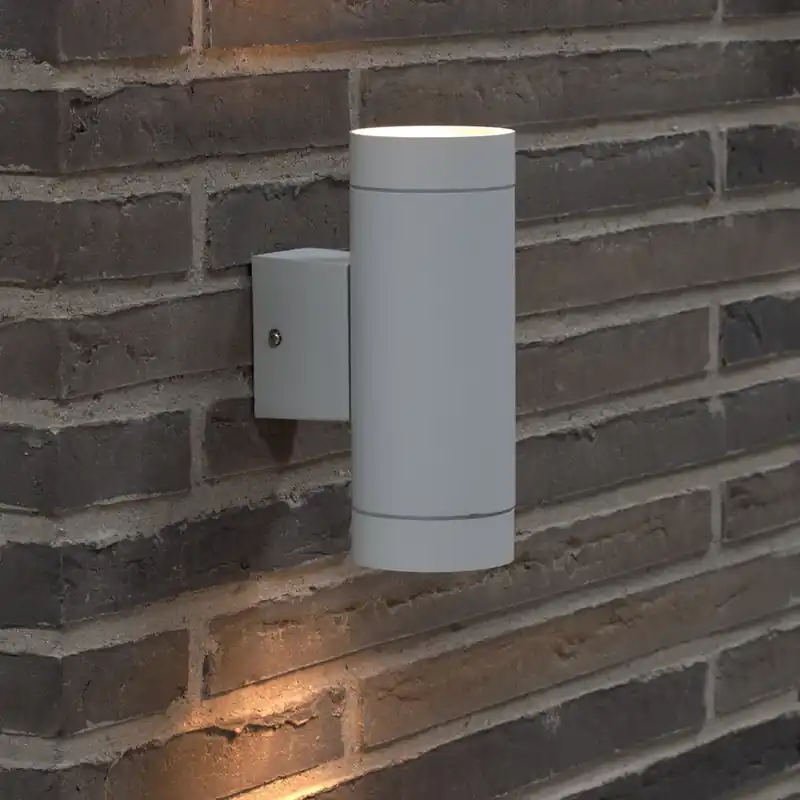 Buitenwandlamp Tin Maxi Double, metaal wit Fabrieksprijs