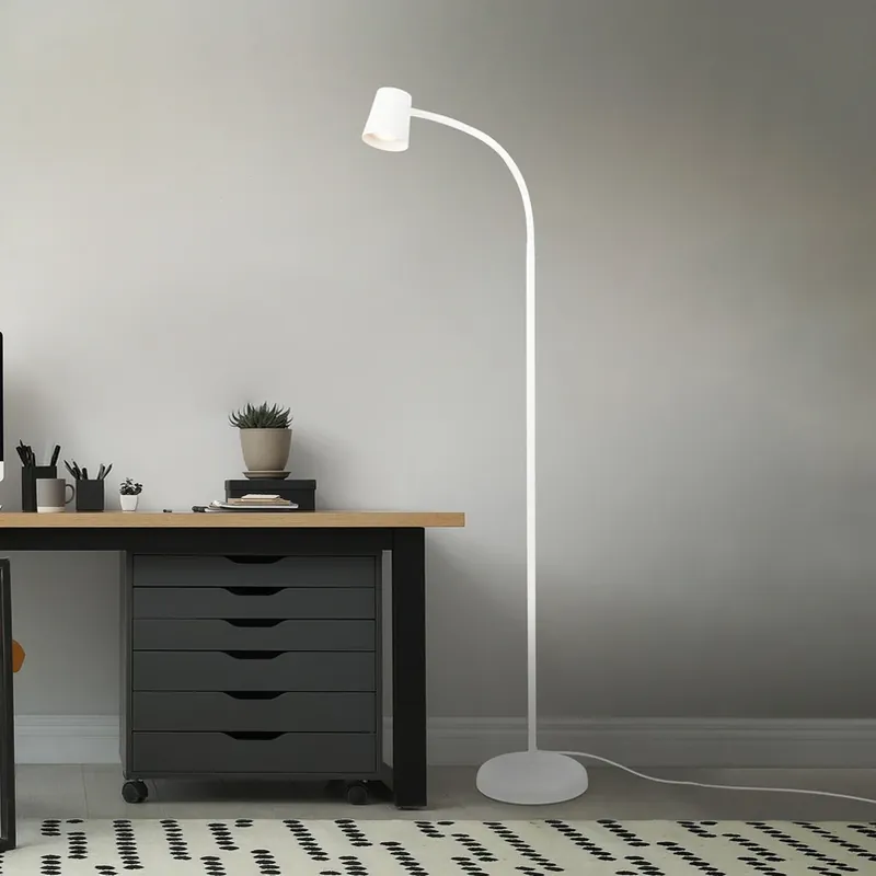 Veilige Betaling Vloerlamp Skriva, justeerbaar, GU10, wit