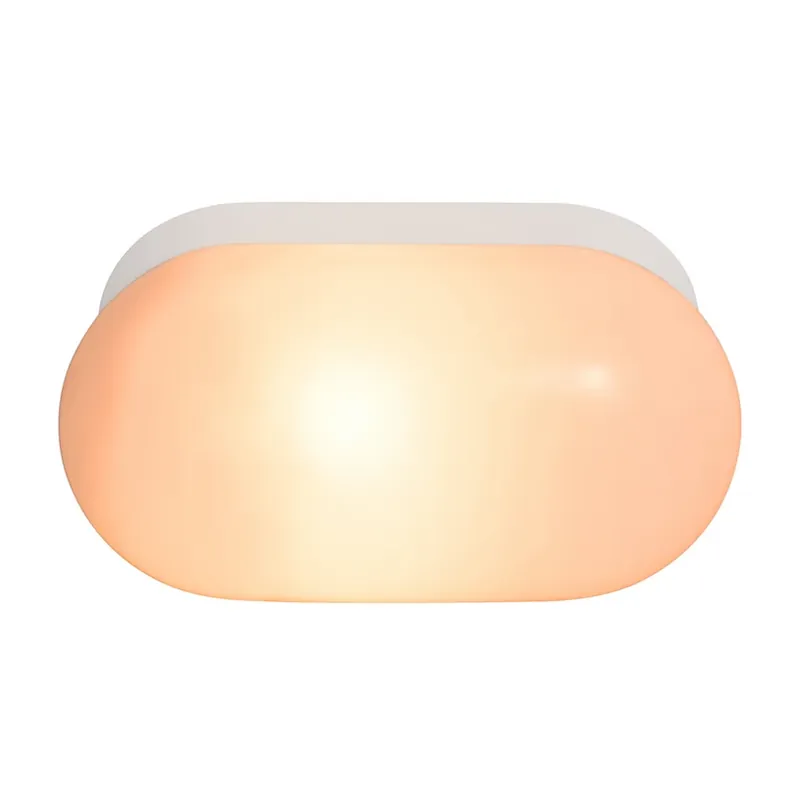 Wandlamp Foam in ovale vorm met IP44, wit Op = Op