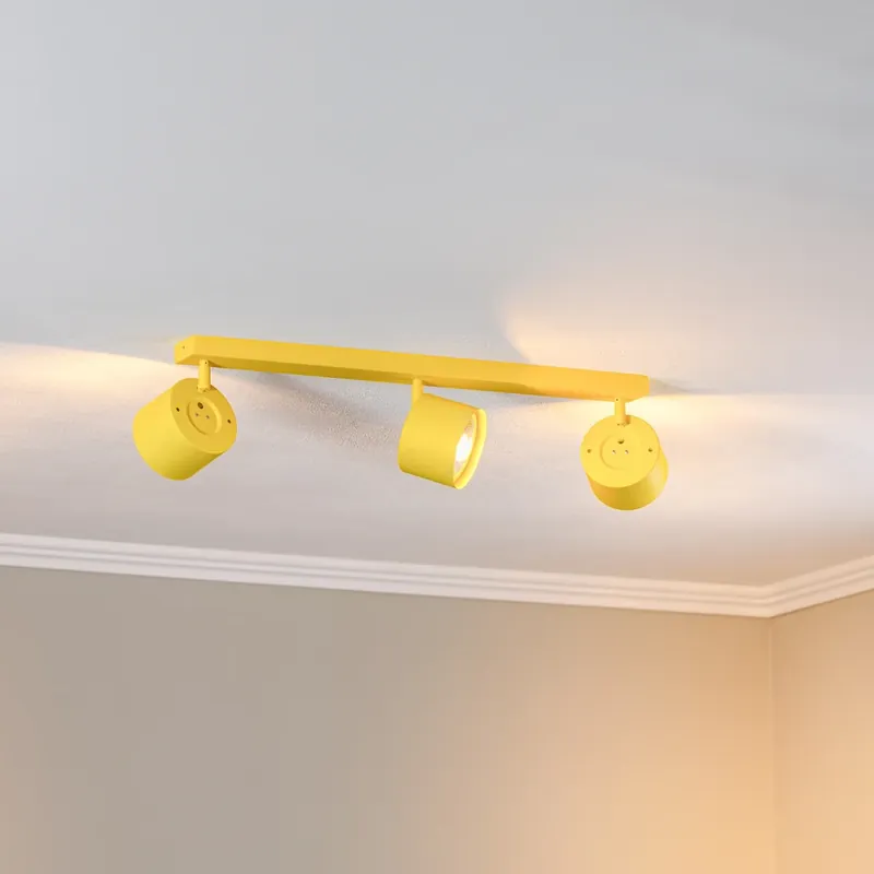 Plafondspot Chloe verstelbaar 3-lamps, geel Gecertificeerd