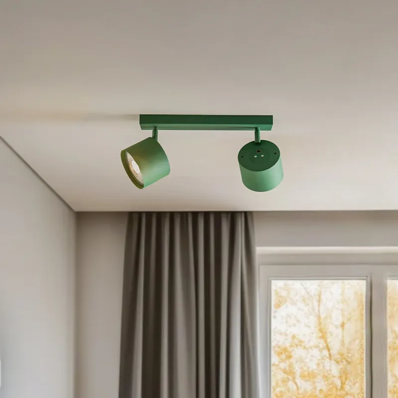 Plafondspot Chloe verstelbaar 2-lamps, groen Betrouwbaar