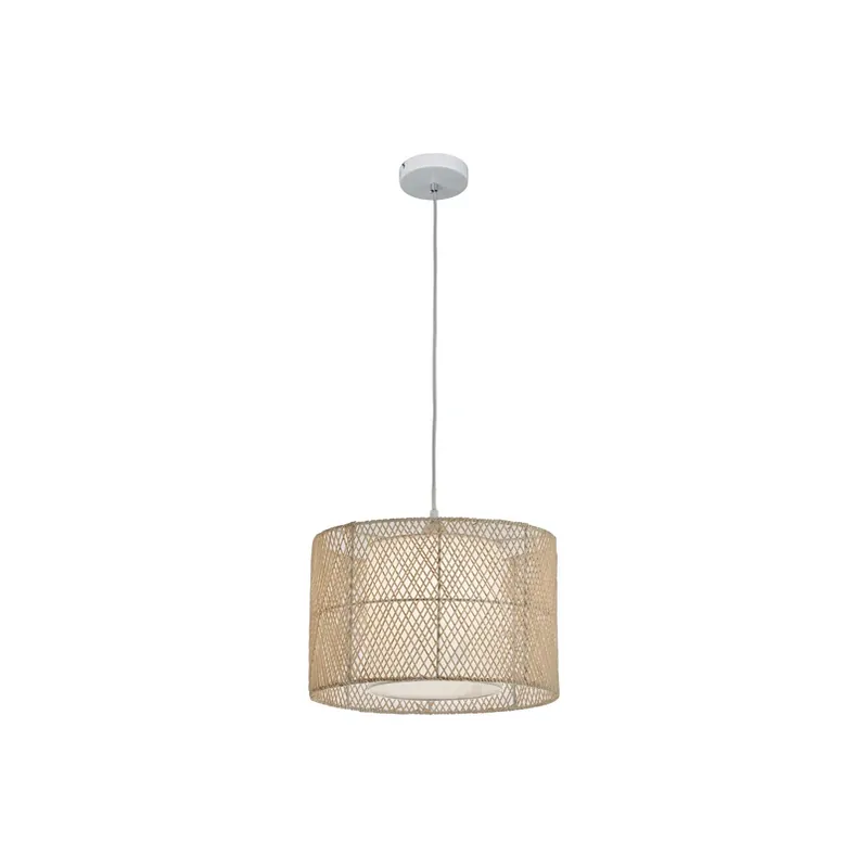 Beperkte Voorraad Hanglamp Grido met bamboe kap, wit