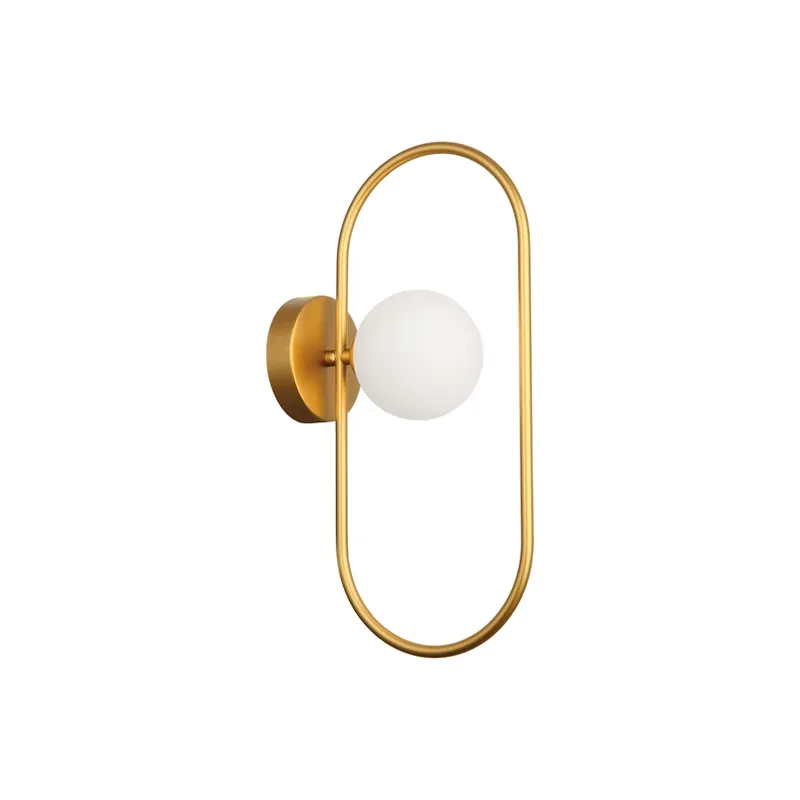 Wandlamp Fancy met glazen kap, goud Koop Online