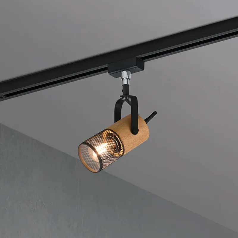 Nu Kopen Tosh railspot voor DUOline, mat zwart, houtdetail