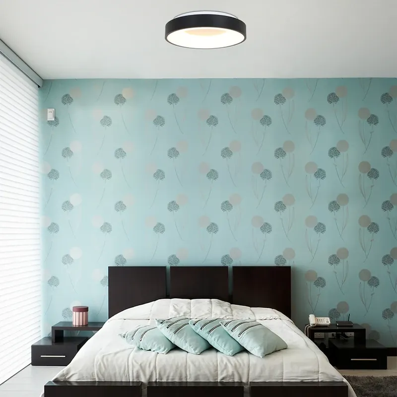 Korting LED plafondlamp Ringlede 2.700 K Ø 48 cm zwart