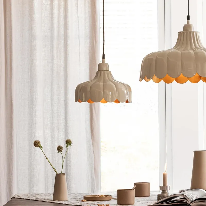 PR Home hanglamp Wells Small, beige/goud, Ø 24 cm, stekker Alleen Vandaag