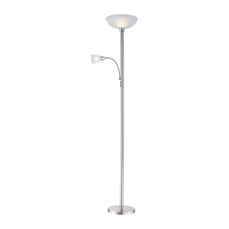 Blade uplighter met leeslampje, mat nikkel Veilige Betaling