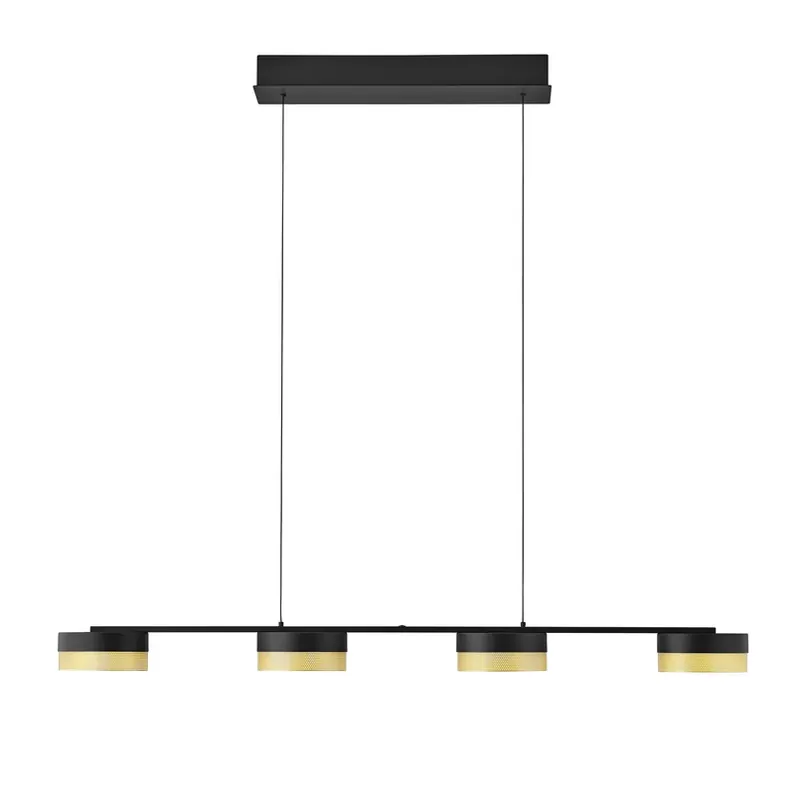 LED hanglamp Mesh 4-lamps dimmer, zwart/goud Speciale Aanbieding