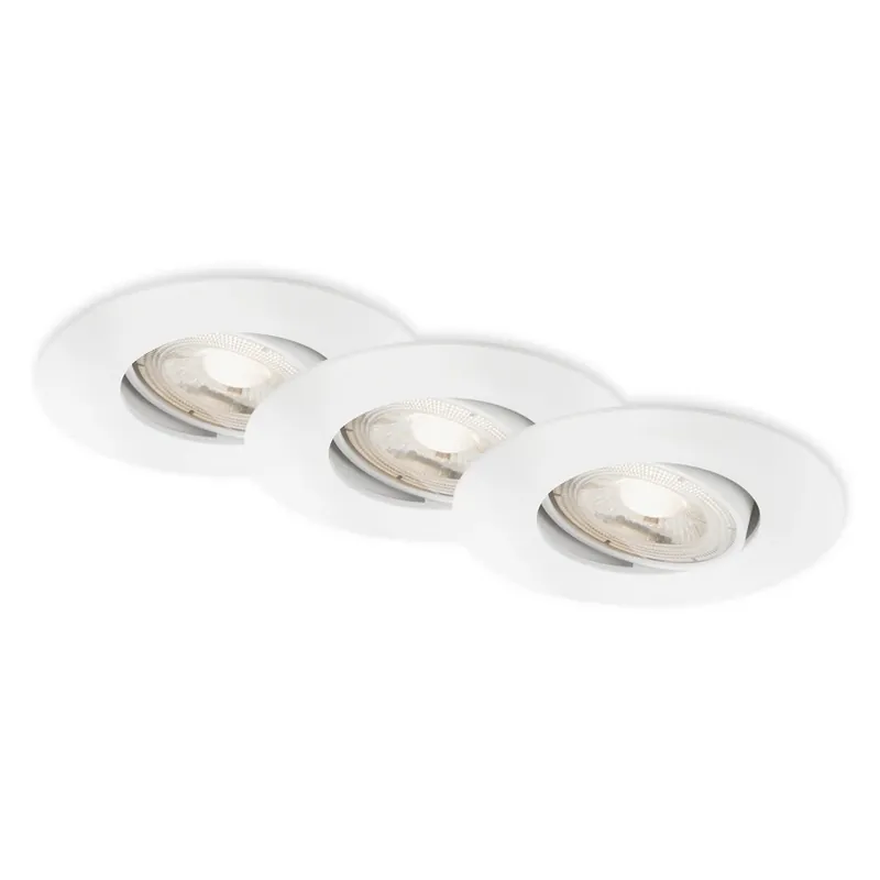LED inbouwspot 7602 3er IP65 3.000 K wit Lage Kosten