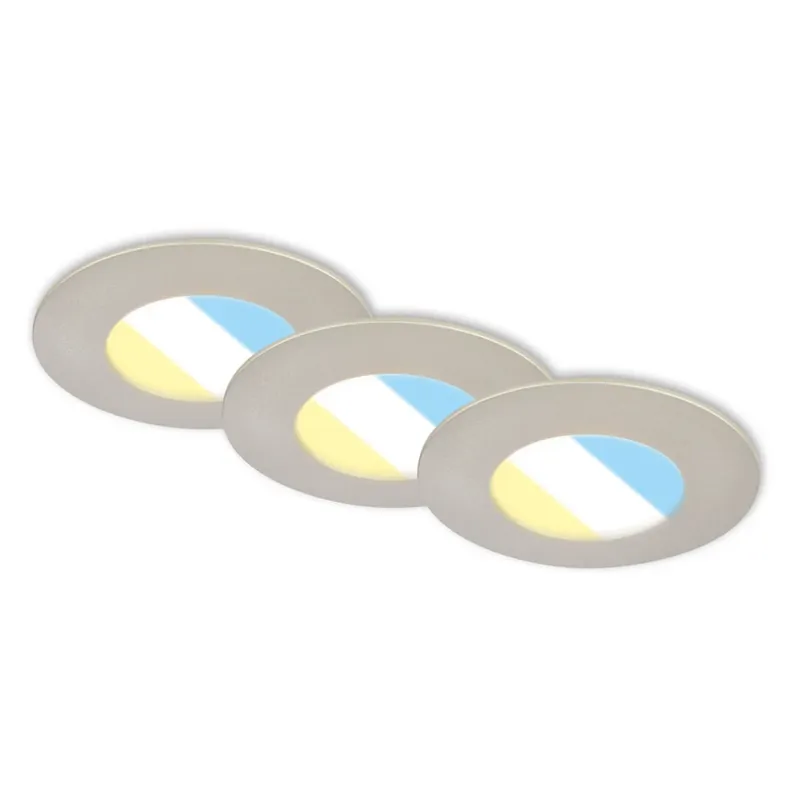 LED inbouwspot 7598 3er-set CTS mat nikkel Dagaanbieding