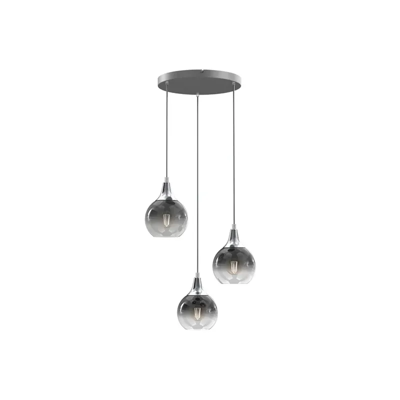 Weekendaanbieding Hanglamp Monte, 3-lamps, rond, zilver