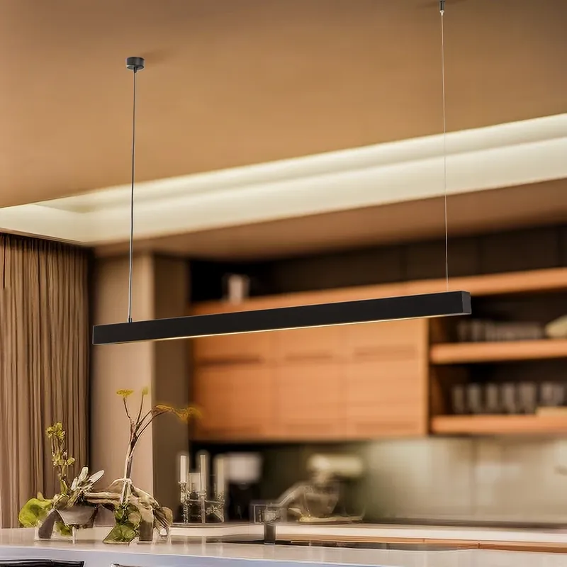 Hanglamp Lungo, zwart, lengte 124 cm Voordeelprijs