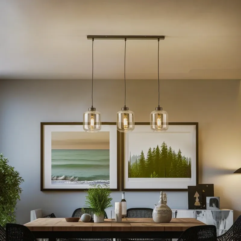 Hanglamp Sombra, rook, 3-lamps, langwerpig Flitsaanbieding