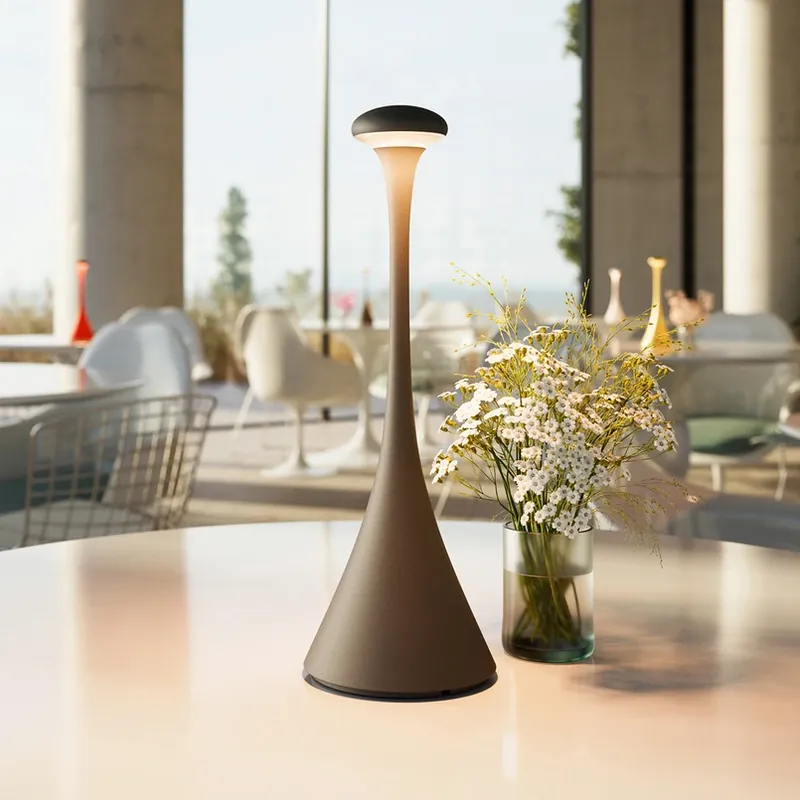 Dagaanbieding LED accu-tafellamp Nudrop, IP54, grafietgrijs