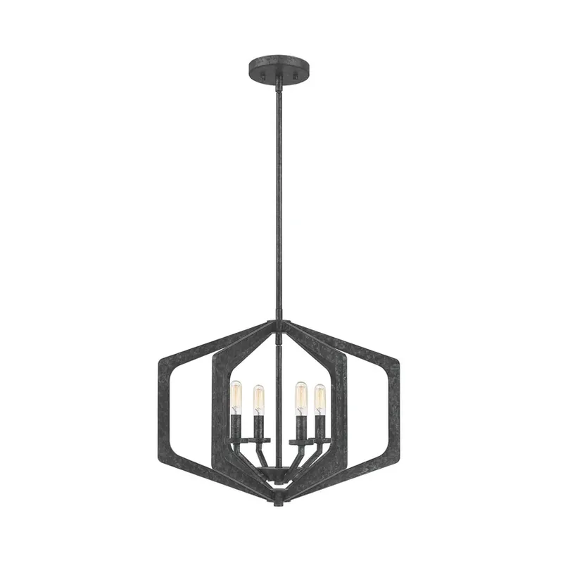 Hanglamp Vanguard, oudzwart, 4-lamps Superprijs