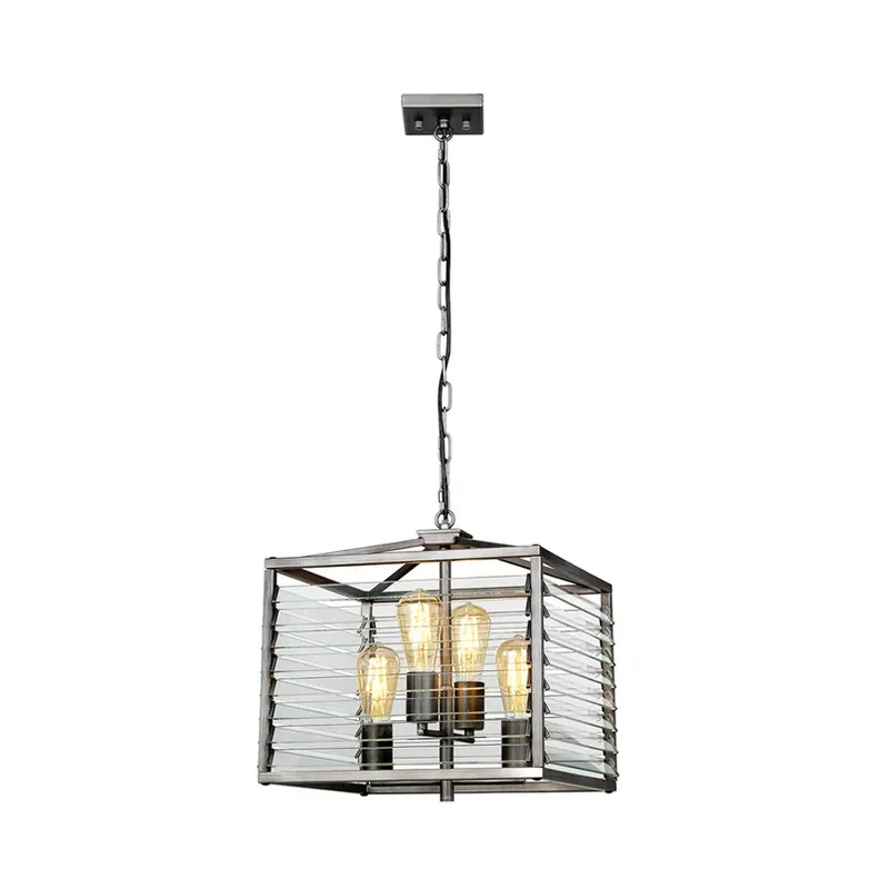 Nu Kopen Hanglamp Louvre in industriële stijl, 4-lamps