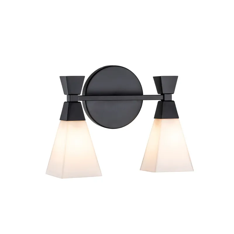 Badkamer wandlamp Bowtie, mat zwart, 2-lamps Lage Prijs