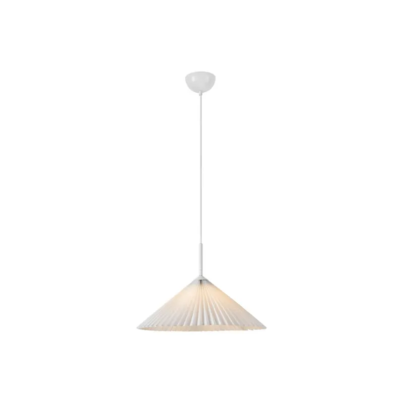 Betaalbaar Hanglamp Plisado met geplisseerde kap, wit