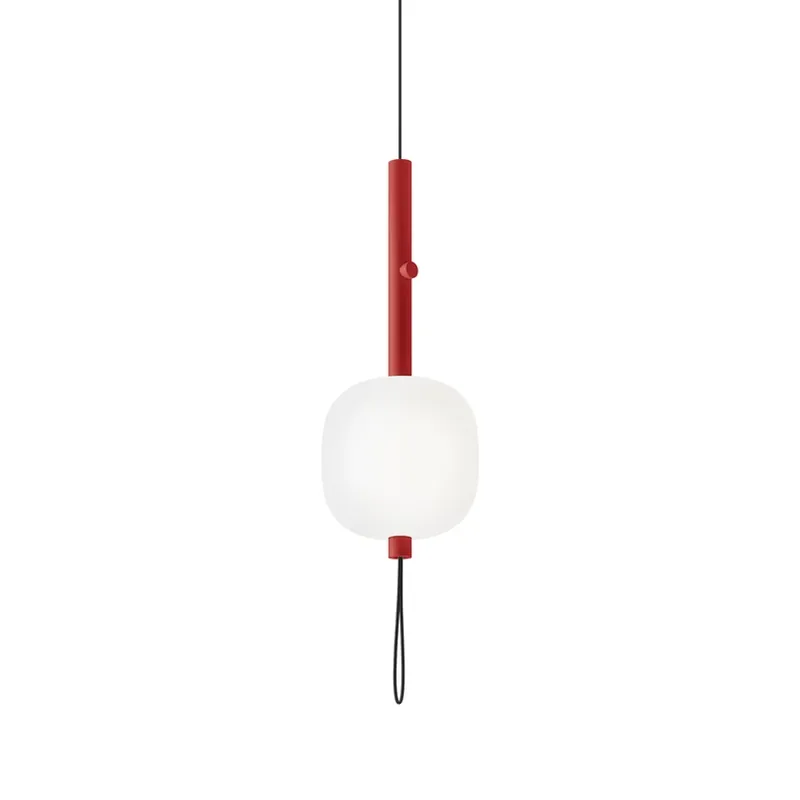 Bestseller kdln LED hanglamp Motus, rood/wit, Ø 24 cm, glas