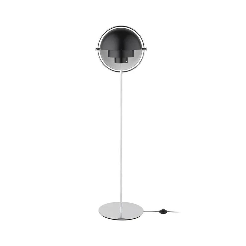 Gubi vloerlamp Lite hoogte 148 cm chroom/antraciet zwart Weekendaanbieding