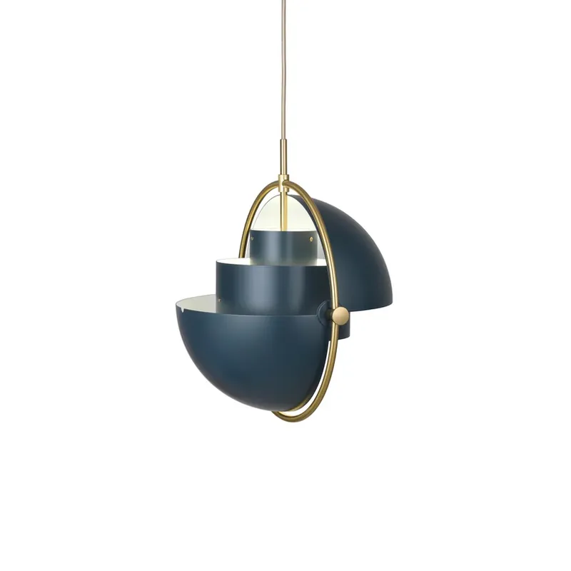 Weekendaanbieding Gubi hanglamp Lite, Ø 36 cm, messing/donkerblauw