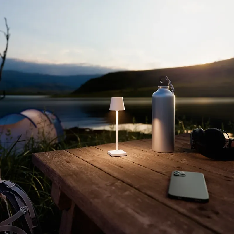 Beste Prijs Nuindie pocket LED oplaadbare tafellamp, wit, IP54, dimbaar