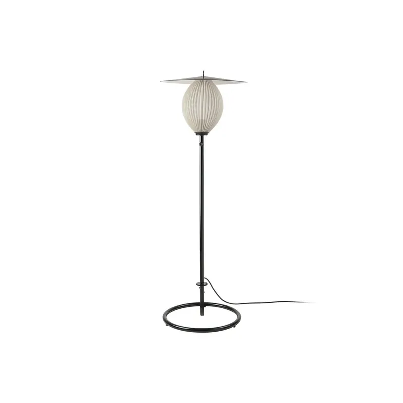 Gubi buiten vloerlamp Satellite, IP65, zwart/crèmewit Snelle Levering