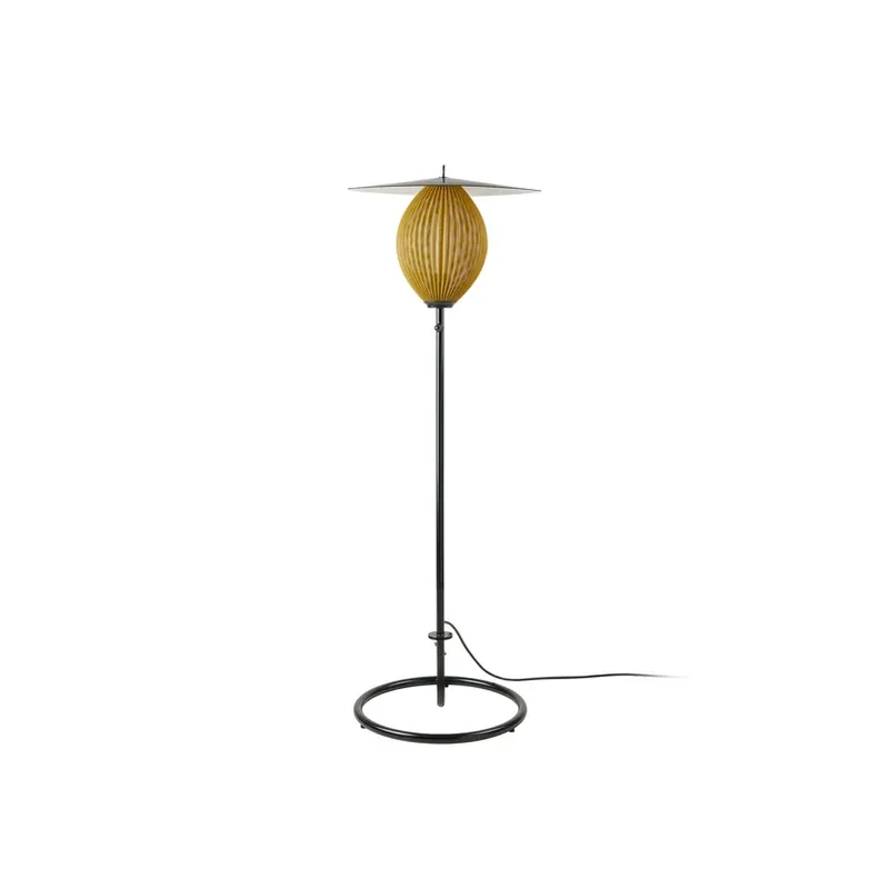 Direct Beschikbaar Gubi buiten vloerlamp Satellite, IP65, zwart/mosterdgoud