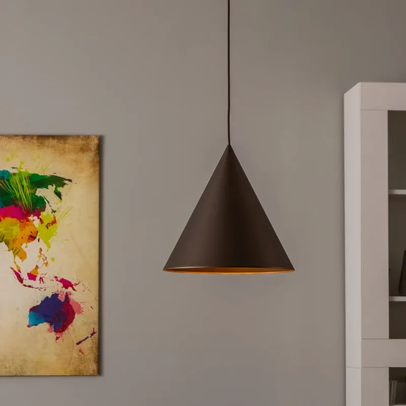Lage Prijs Hanglamp CONO, 1-lamp, Ø 32 cm, bronskleurig