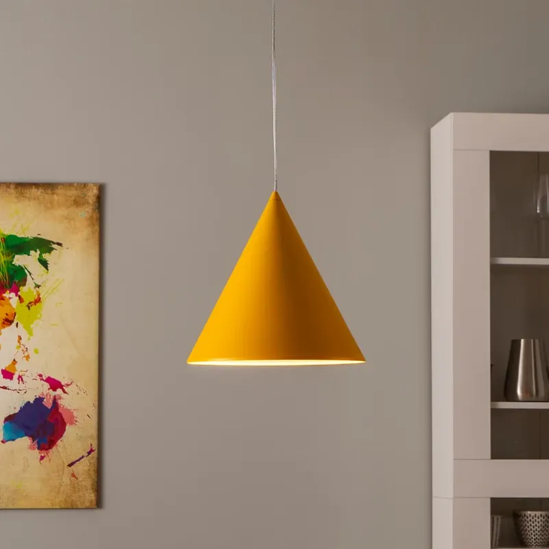 Hanglamp CONO, 1-lamp, Ø 32 cm, geel Speciale Aanbieding