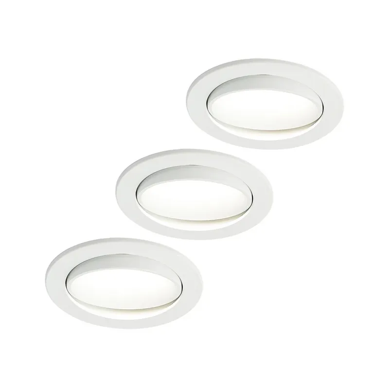 Arcchio LED inbouwlamp Katerin, wit, zwenkbaar, set van 3 Gecertificeerd