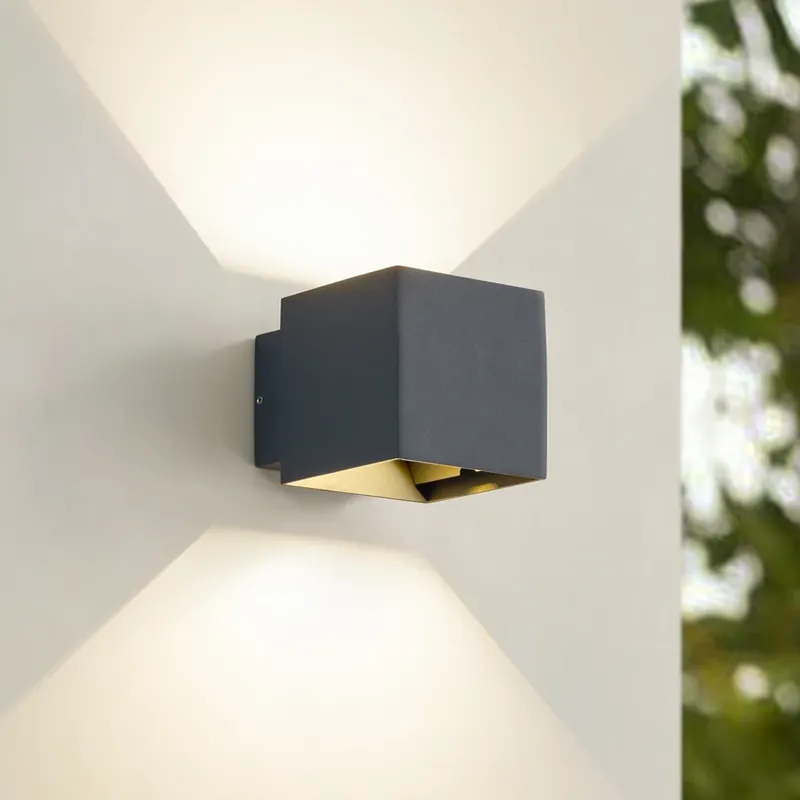 Lindby LED buiten wandlamp Esani, antraciet, omhoog/omlaag, IP54 Seizoensaanbieding