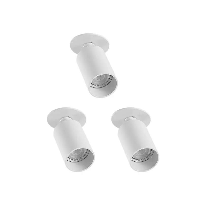 Direct Verzonden Arcchio inbouwspot Davin, wit, cilinder, set van 3