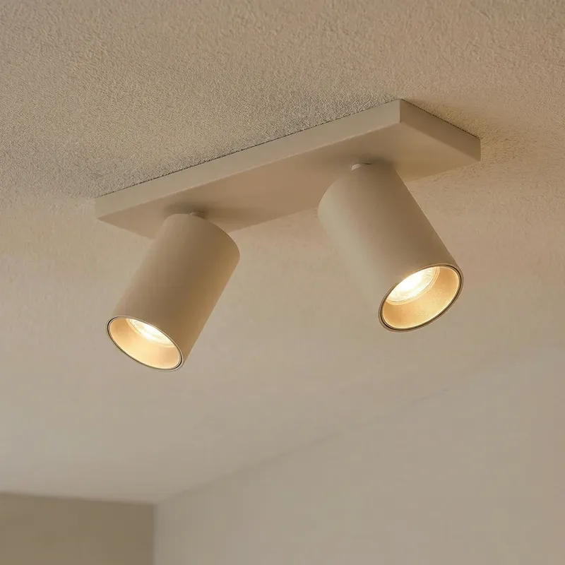 Hoge Kwaliteit Arcchio spot Brinja, bruin, hoekig, Ø 6 cm, 2-lamps, GU10