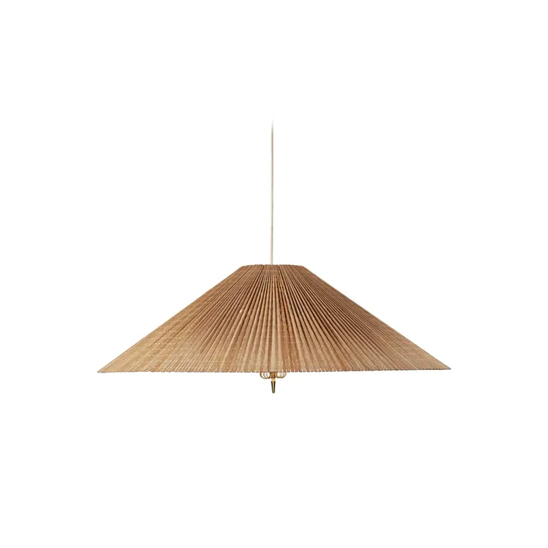Gubi hanglamp 1972, messing, kap van bamboe, Ø 93 cm Bestel Nu