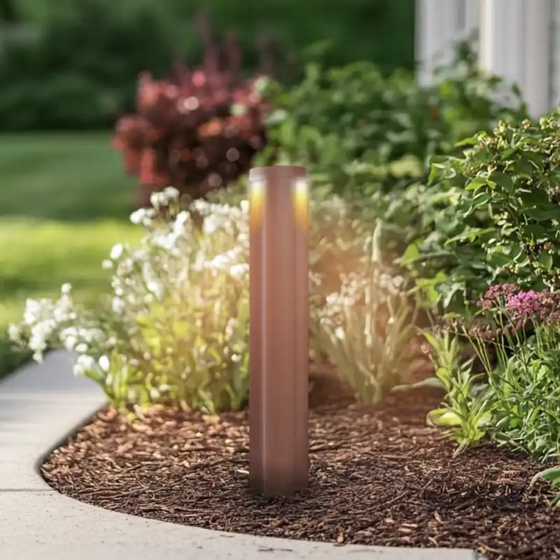 Dagaanbieding Lucande LED tuinpadverlichting Raiku, roestkleurig, aluminium, 65 cm