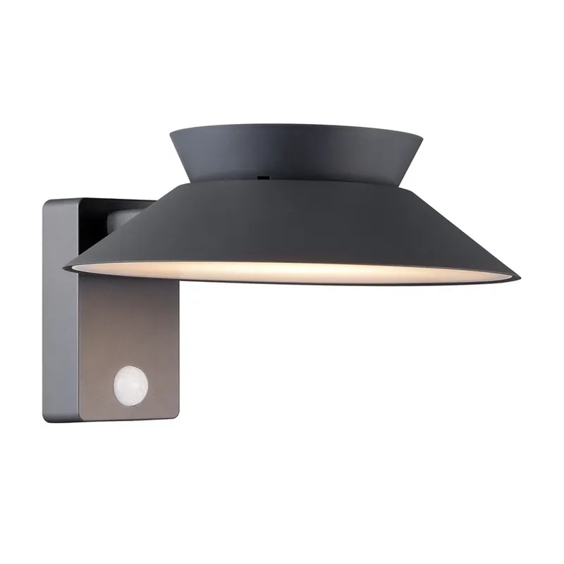 Buitenwandlamp Justina op zonne-energie, antraciet, sensor, metaal Gecertificeerd