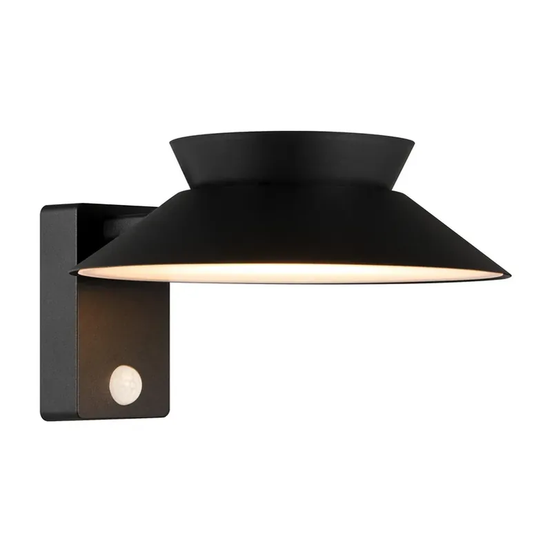 Buitenwandlamp Justina op zonne-energie, zwart, sensor, metaal Aanbieding