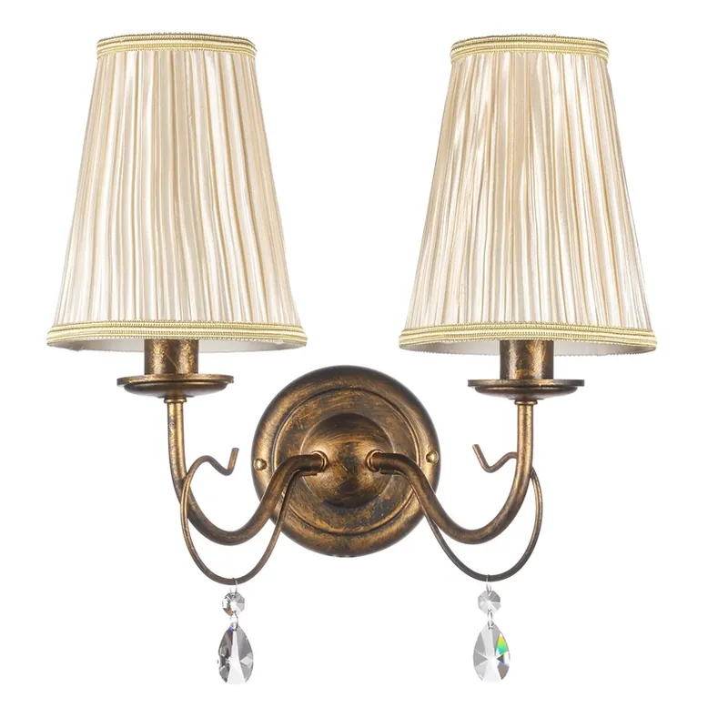 Delia wandlamp, bronskleurig, 2-lamps, breedte 25 cm Superprijs