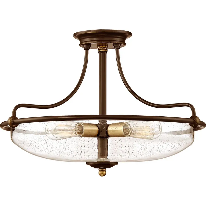 Griffin plafondlamp met afstandhouder, Ø 53 cm, brons/helder Goedkoop