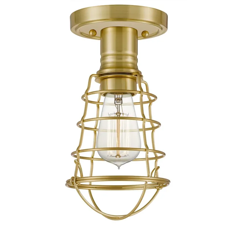 Mixon plafondlamp met metalen kooi, geborsteld messing Merkproduct