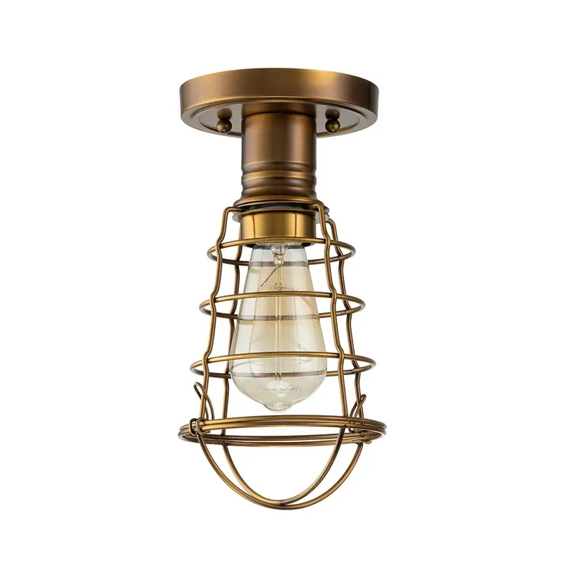 Mixon plafondlamp met metalen kooi, antiek messing Seizoensaanbieding