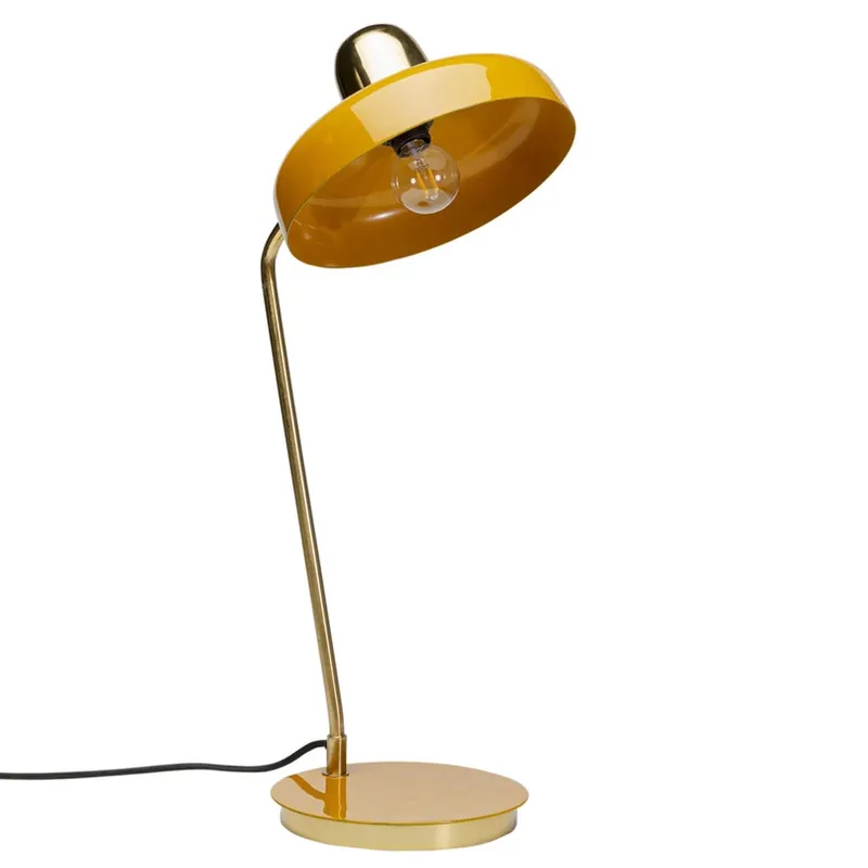 Gereduceerde Prijs Kare Demi tafellamp, geel, staal, hoogte 56 cm