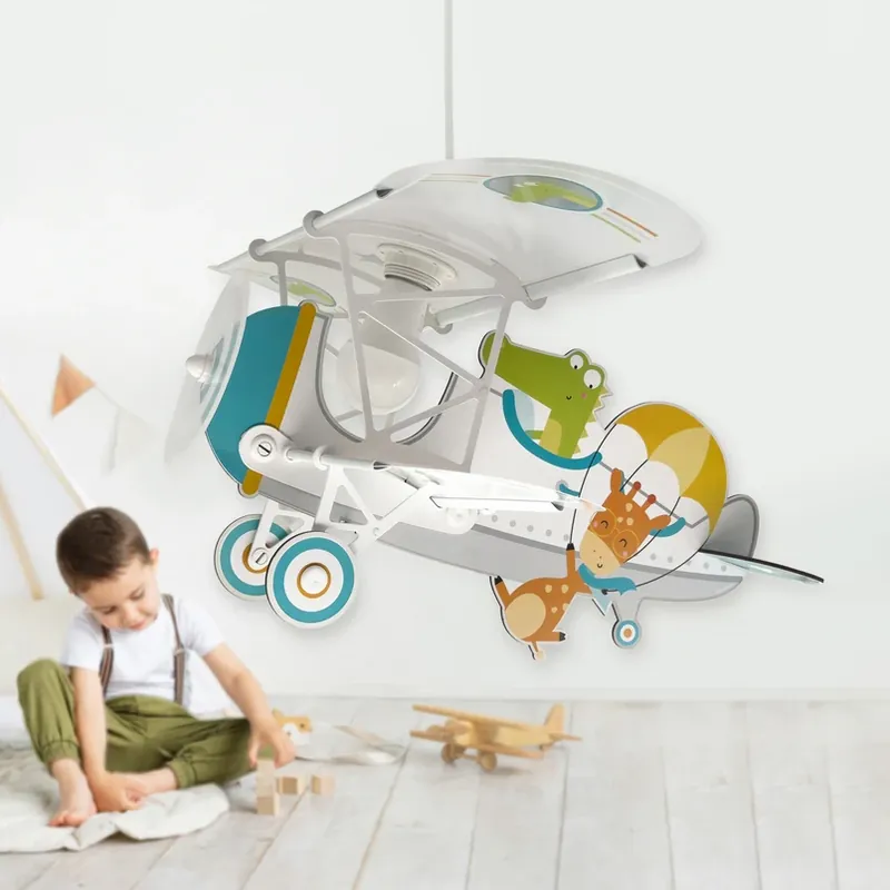 Dalber hanglamp Crocodile Plane, kleurrijk, hout/kunststof Koopje