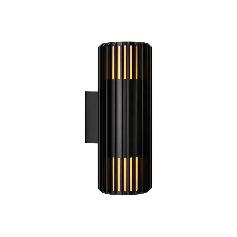 Buitenwandlamp Aludra Double Seaside, aluminium, zwart, 2-lamps. Finale Uitverkoop