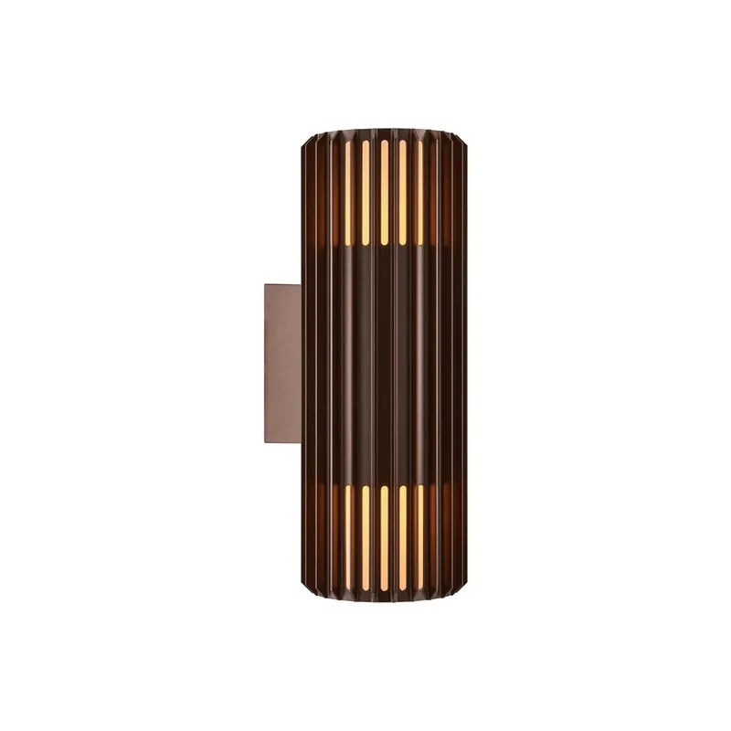 Buitenwandlamp Aludra Double Seaside aluminium bruin 2-lamps. Bestel Nu