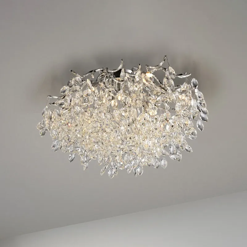 Paul Neuhaus Ricicle plafondlamp, kristallen pendel, Ø 60 cm Actieprijs
