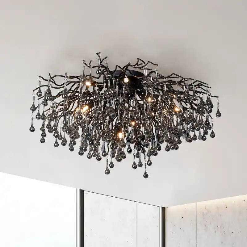 Dagaanbieding Paul Neuhaus plafondlamp Icicle, 14-lichts, zwart
